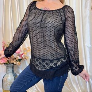 Studio M Black Lace Blouse- Small